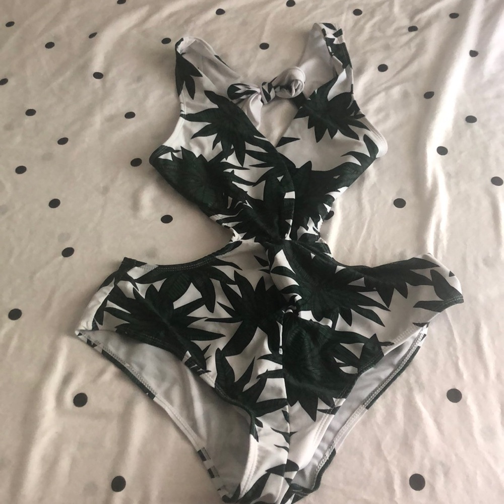 Super sexy plunging tropical one piece